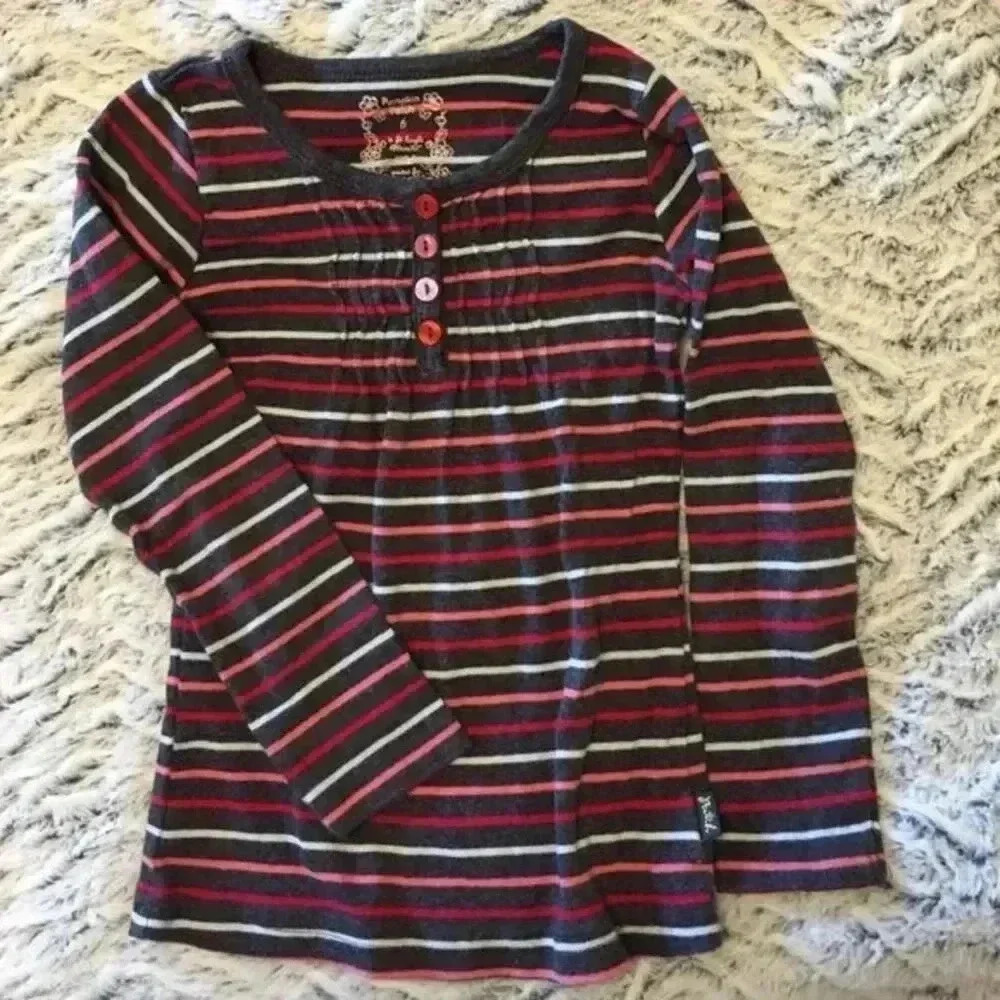 Girls Pumpkin Patch striped Henley - 6